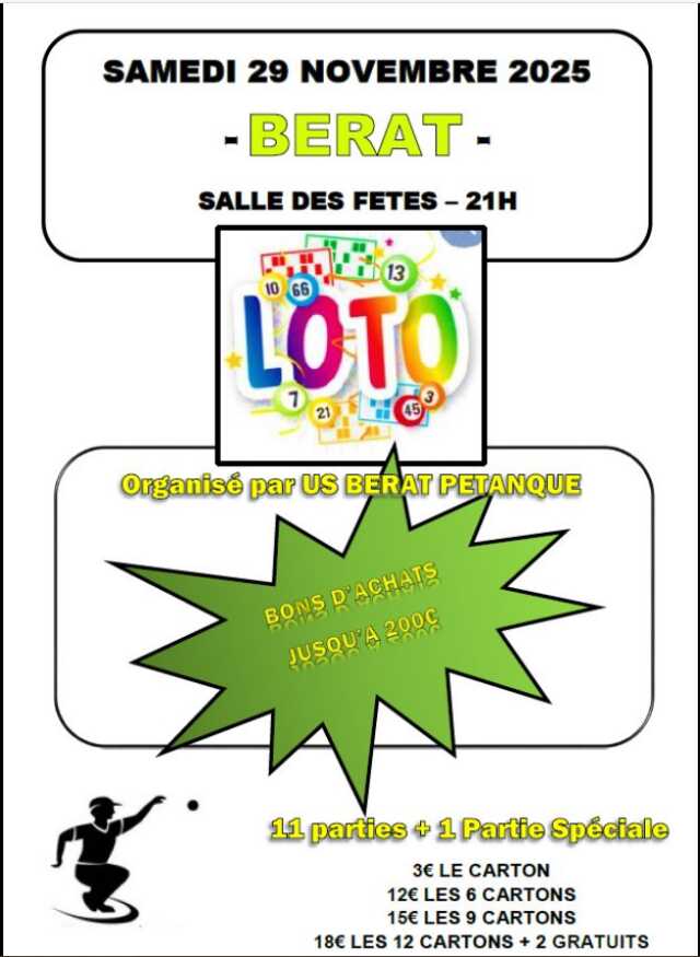 LOTO DE L'U.S.BERAT PÉTANQUE