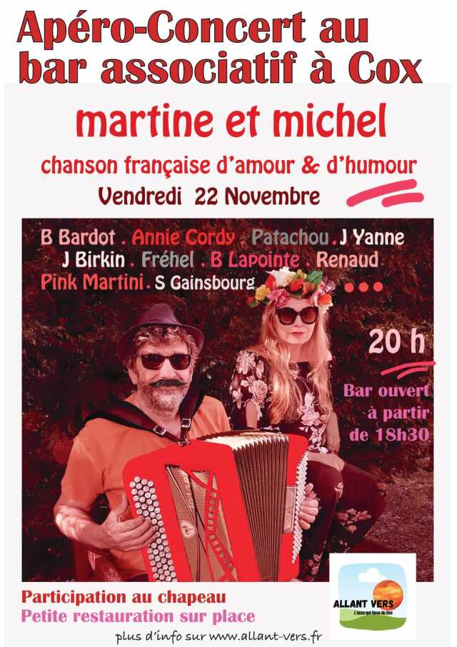 CONCERT DE CHANSONS FRANÇAISE, D'AMOUR ET D'HUMOUR