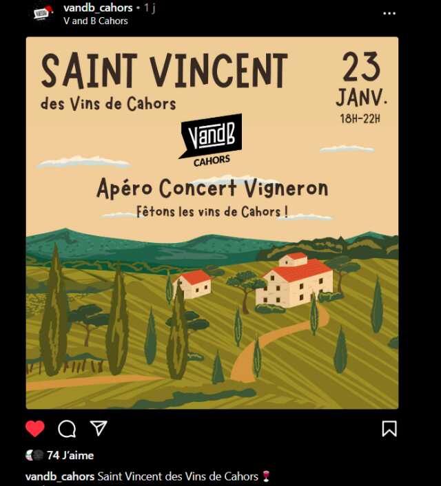 Saint Vincent des vins de Cahors au V&B