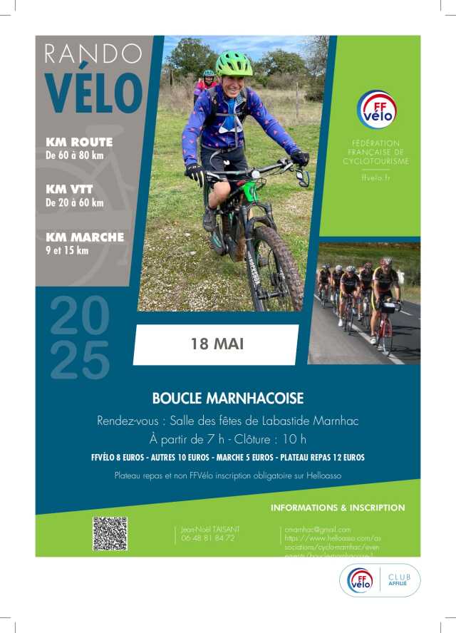 Rando cycliste: boucle marnhacoise