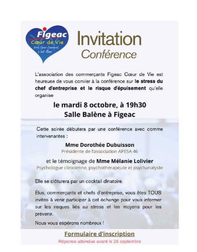 Conférence avec Cœur de Vie à Figeac 