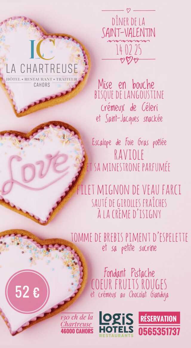 Menu de la Saint-Valentin à la Chartreuse