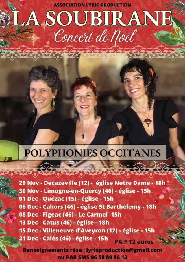 Concert de Noël polyphonique Occitan de la SOUBIRANE