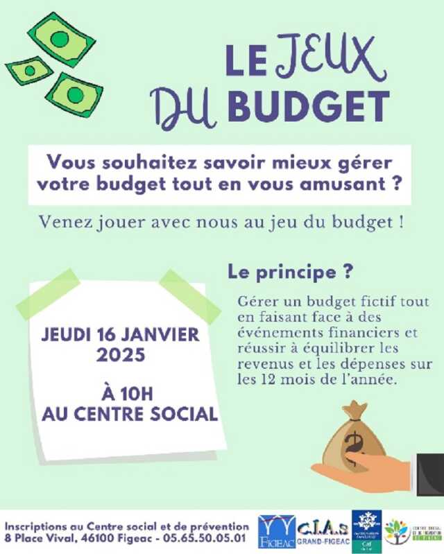 Atelier du Centre social à Figeac : le jeu du budget