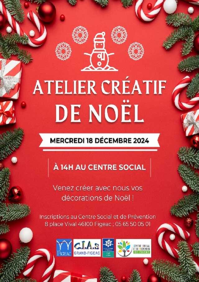 Atelier créatif au centre social à Figeac : Décorations de Noël