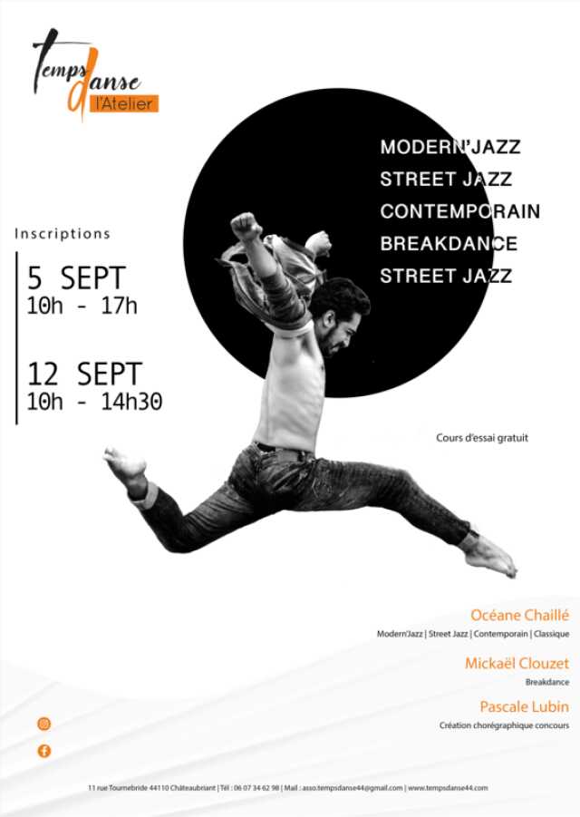 Loire Atlantique Danse Bal Cabaret Inscriptions Aux Cours De L Association Temps Danse L Atelier Agenda Chateaubriant