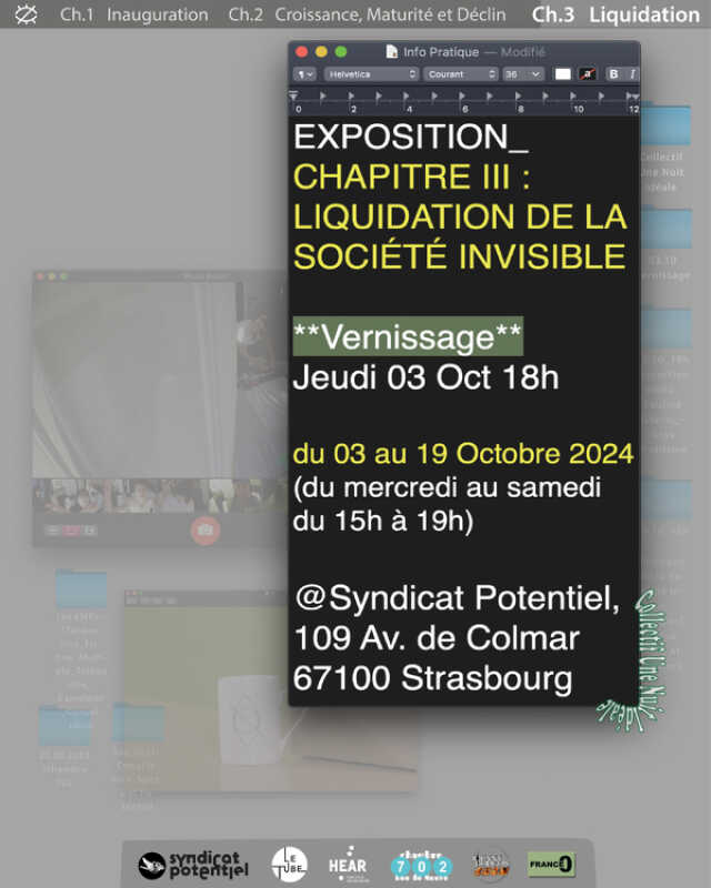 Vernissage - Chapitre 3 : liquidation de la société invisible