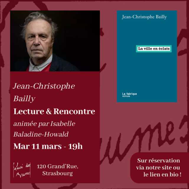 Lecture & Rencontre avec Jean-Christophe Bailly