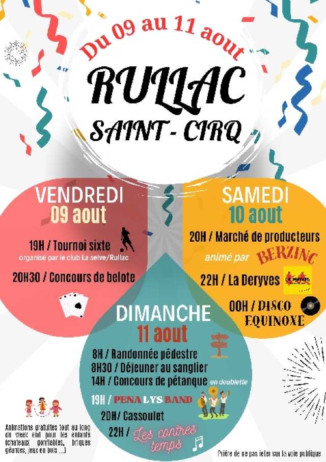 Fête Votive à Rullac Saint Cirq