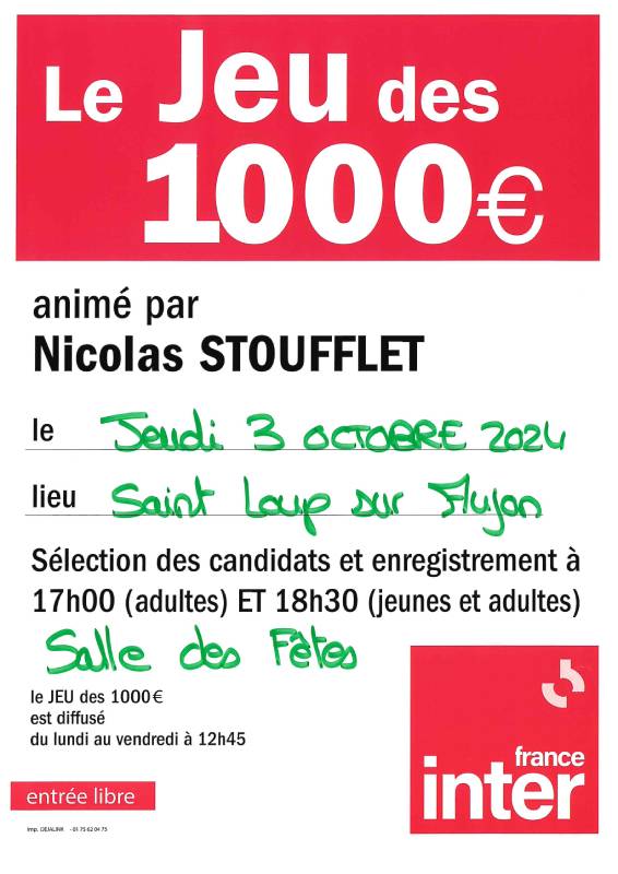 LE JEU DES 1000 €