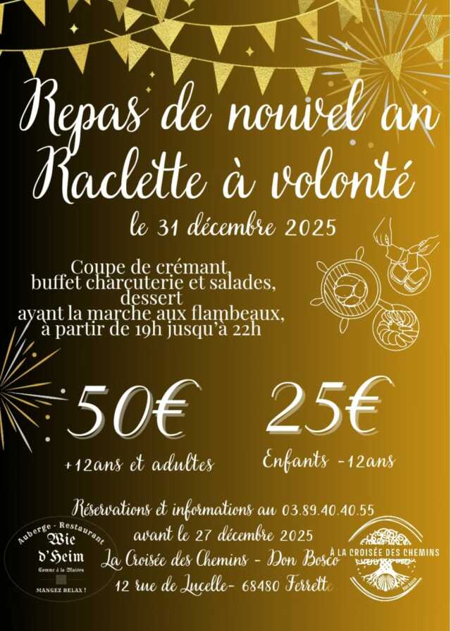 Repas de nouvel an Raclette et Fondue marche aux Flambeaux 2025