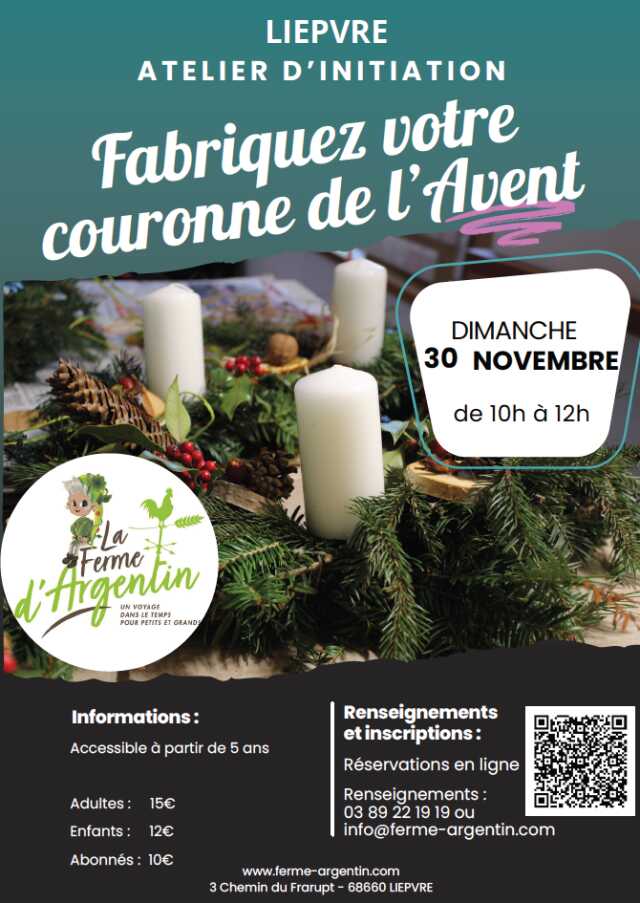 Atelier Fabrication d'une couronne de l'avent