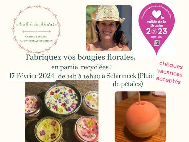 Fabrication de bougies florales en partie recyclées