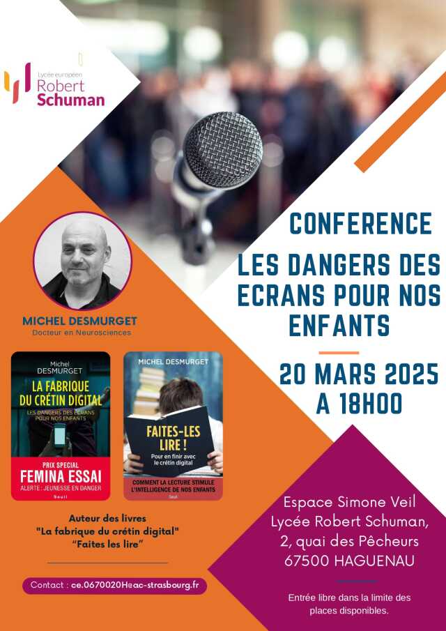 Conférence Les dangers des écrans pour nos enfants