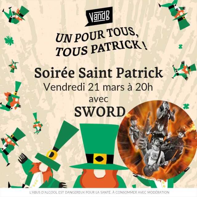 Soirée St Patrick avec concert Sword