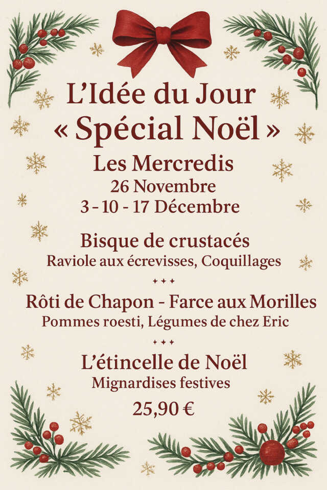 Menu du jour spécial Noël
