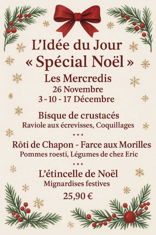 Menu du jour spécial Noël