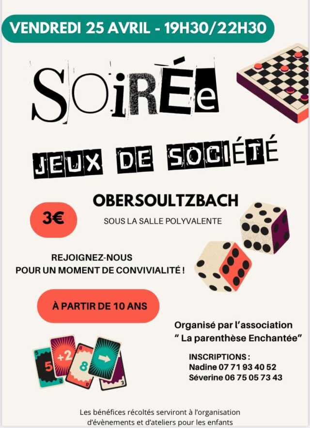 Soirée jeux de société