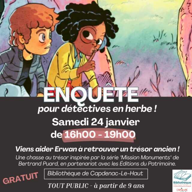 Enquête pour détectives en herbe ! bibliothèque de Capdenac-le-Haut
