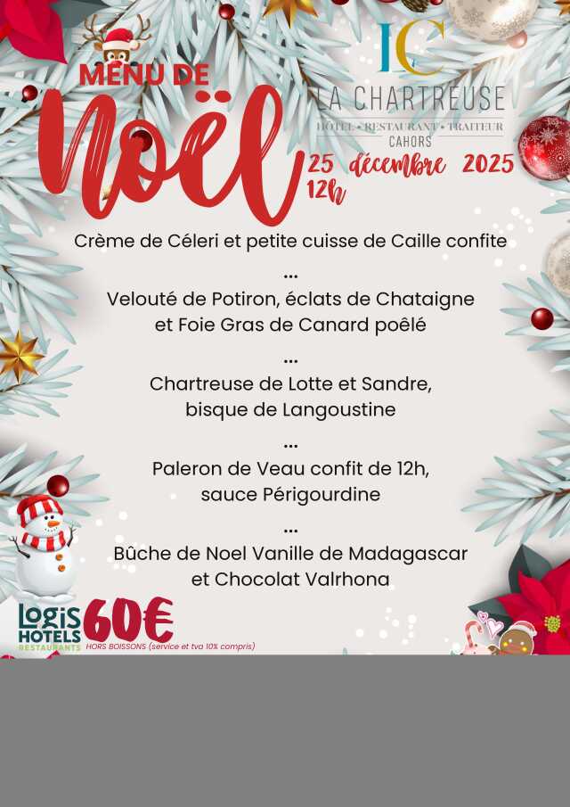 Menu de Noël à La Chartreuse