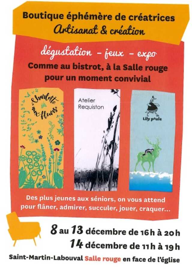 Boutique éphémère de créatrices à la Salle Rouge