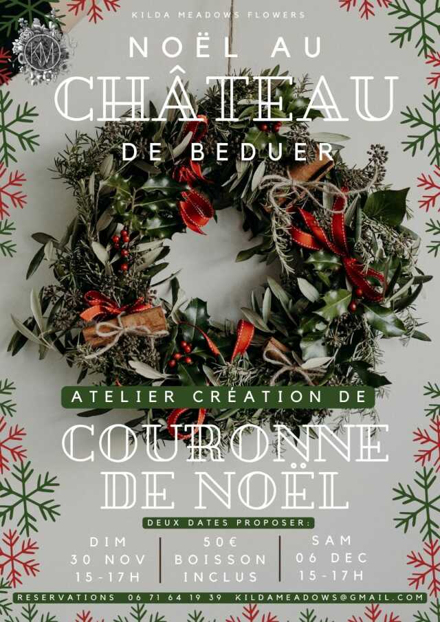 Atelier création de couronne de Noël végétal à Béduer