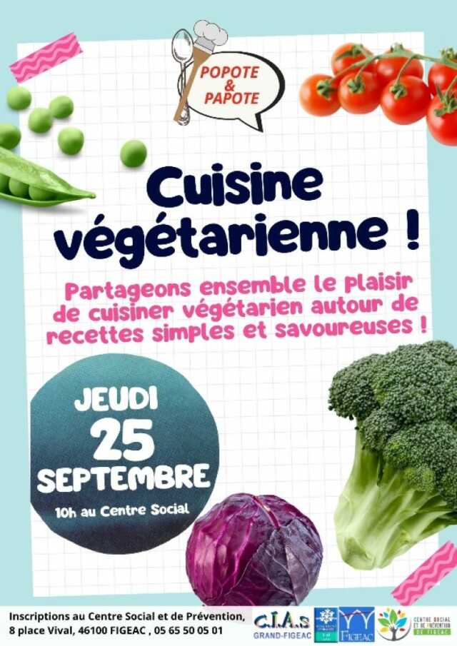 Atelier Popote Papote au Centre Social, cuisine végétarienne
