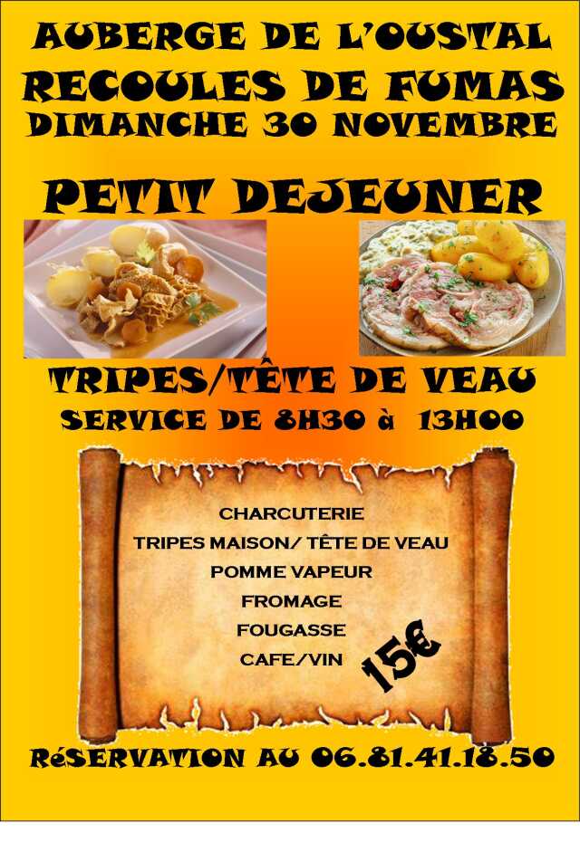 PETIT DÉJEUNER TRIPES / TÊTE DE VEAU
