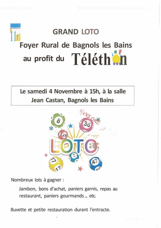 LOTO AU PROFIT DU TÉLÉTHON