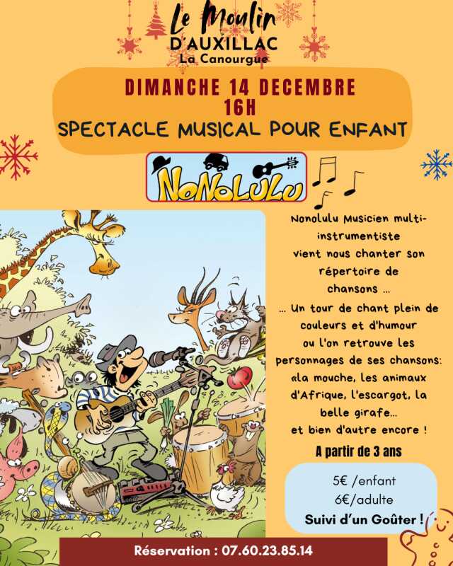 SPECTACLE MUSICAL AU MOULIN D'AUXILLAC : NONOLULU