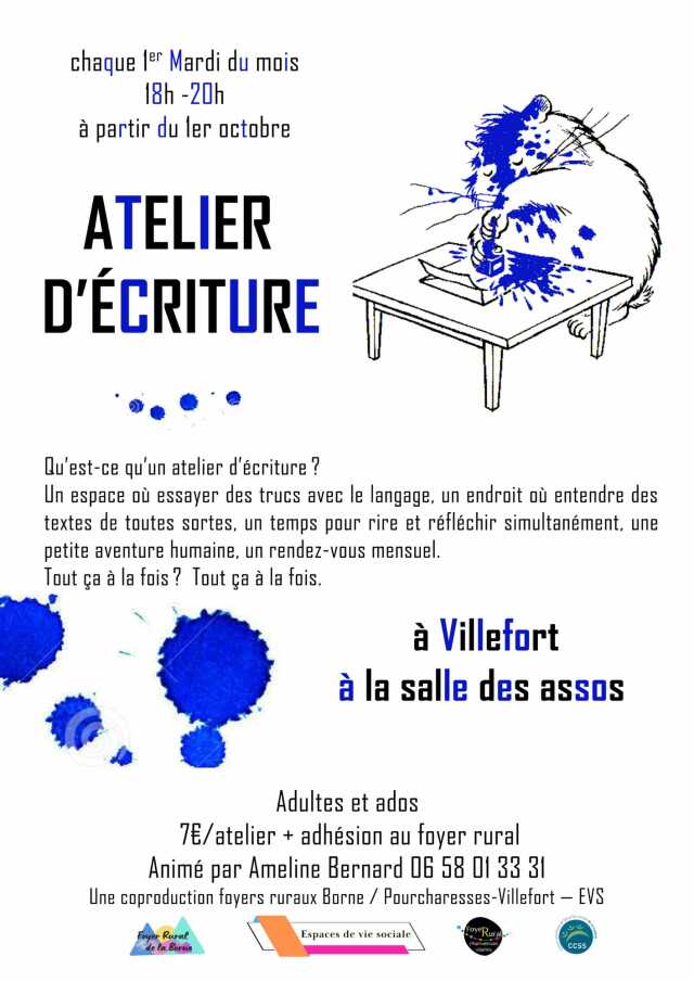 ATELIER D'ÉCRITURE MENSUEL