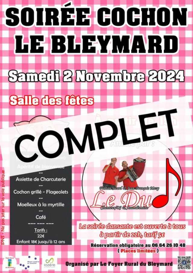 SOIRÉE COCHON LE BLEYMARD