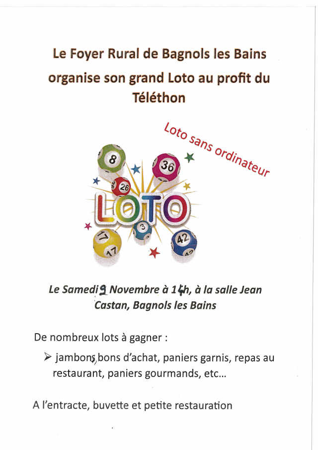 LOTO AU PROFIT DU TÉLÉTHON