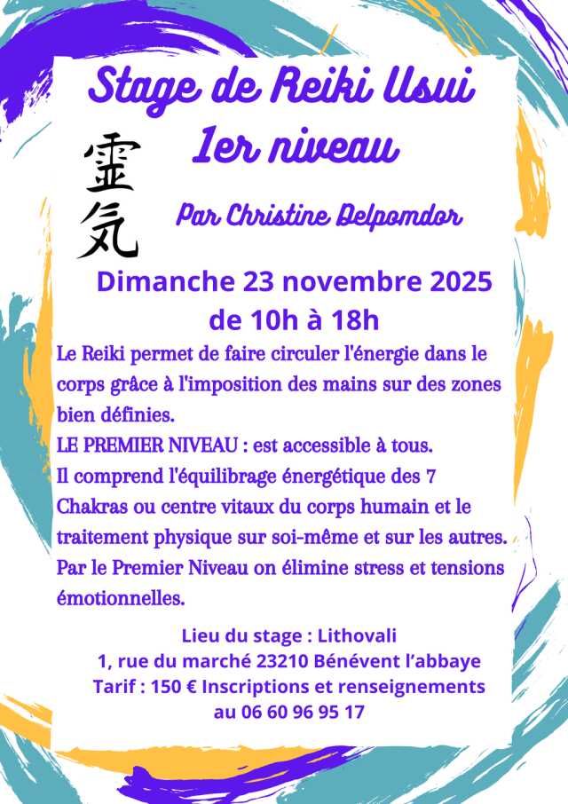 Stage de Reiki Usui 1er Niveau