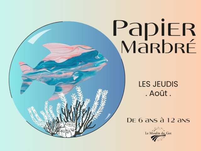 Papier marbré  au Moulin du Got