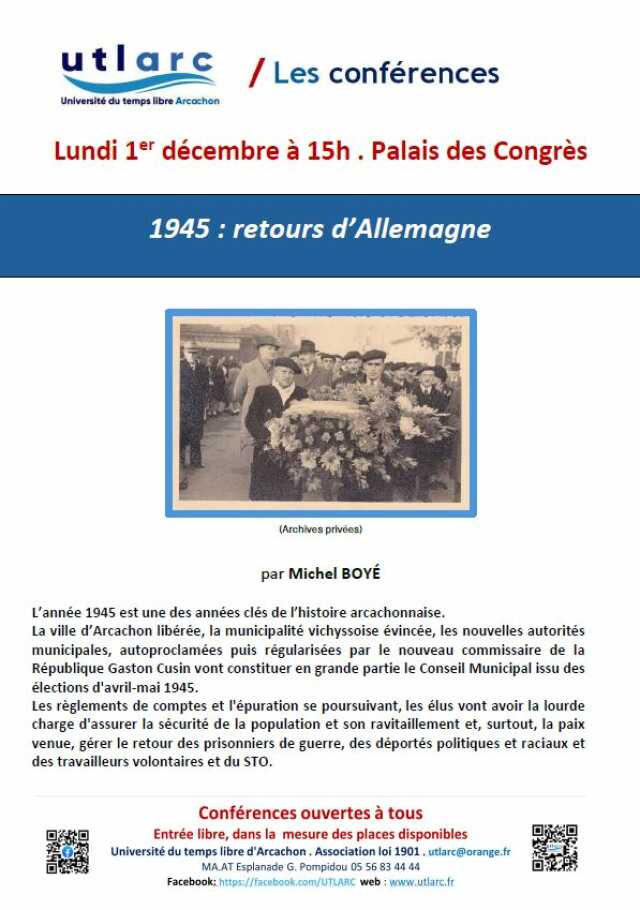 Conférence : 1945 : retours d'Allemagne