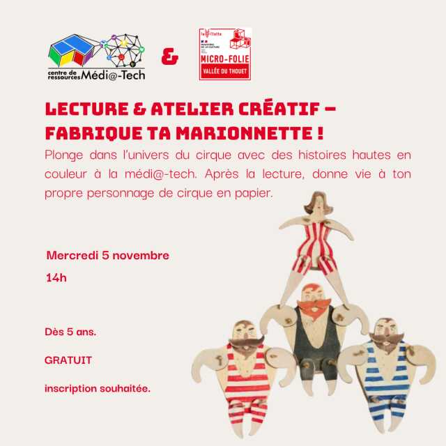 Lecture et atelier créatif : fabrique ta marionnette