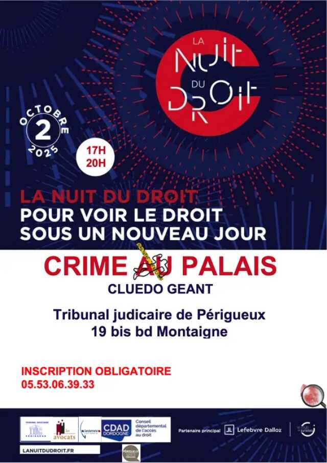 Crime au palais à Périgueux - CLUEDO GEANT