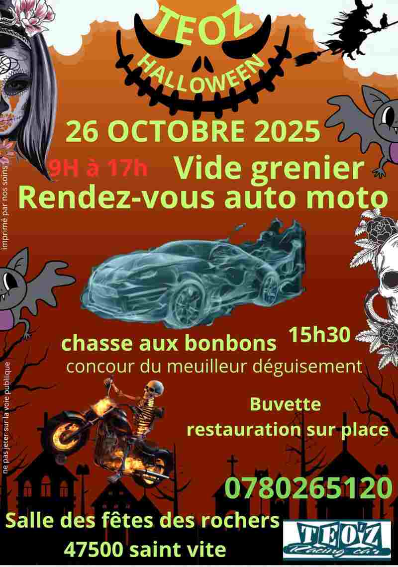 Teoz Halloween : Vide grenier et rendez-vous auto moto