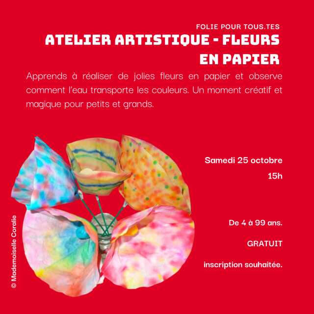 Atelier artistique : fleurs en papier, à la Micro-Folie Vallée du Thouet