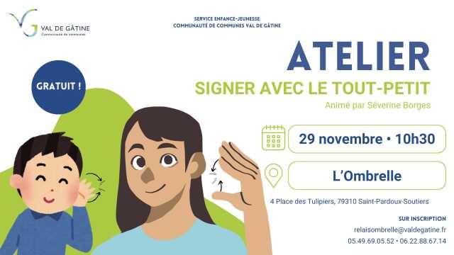 Atelier à l'Ombrelle : “Signer avec le tout-petit”