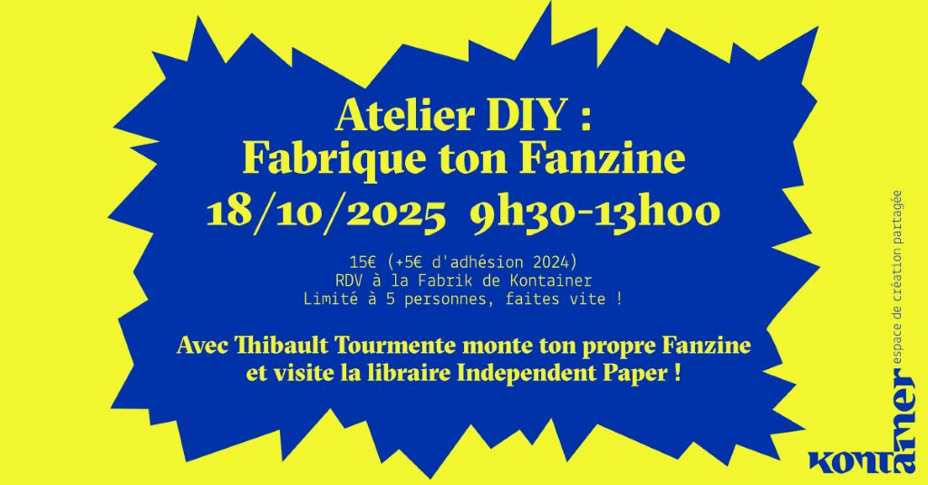 Atelier Diy : Fanzine avec Thibault Tourmente