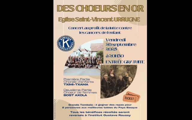 Concert caritatif  avec la chorale d'enfants Tximi Txama et le choeur de femmes Bost Axola