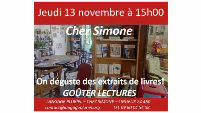 Goûter-lecture - 13 Novembre & 18 décembre 2025 - Ligueux en Périgord