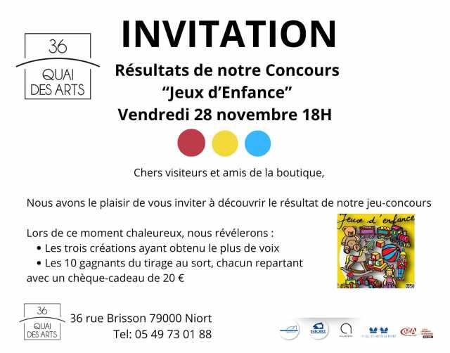 Invitation - Résultats jeu concours 