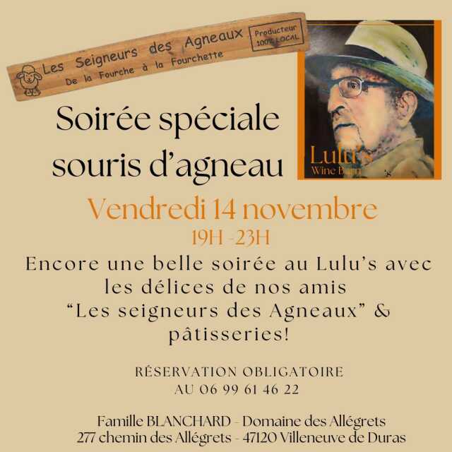 Soirée vins charcuterie et fromage au Domaine des Allégrets