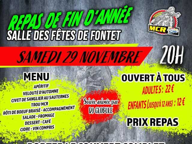 Repas de fin d'année du Moto Club Réolais