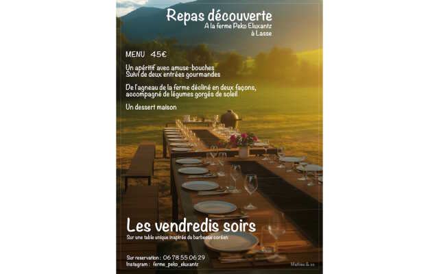 Repas découverte à la ferme Peko Eluxantz