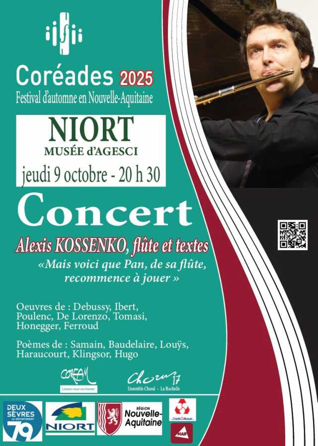 Les Coréades 2025 - Flûte et poésies par Alexis Kossenko à Niort