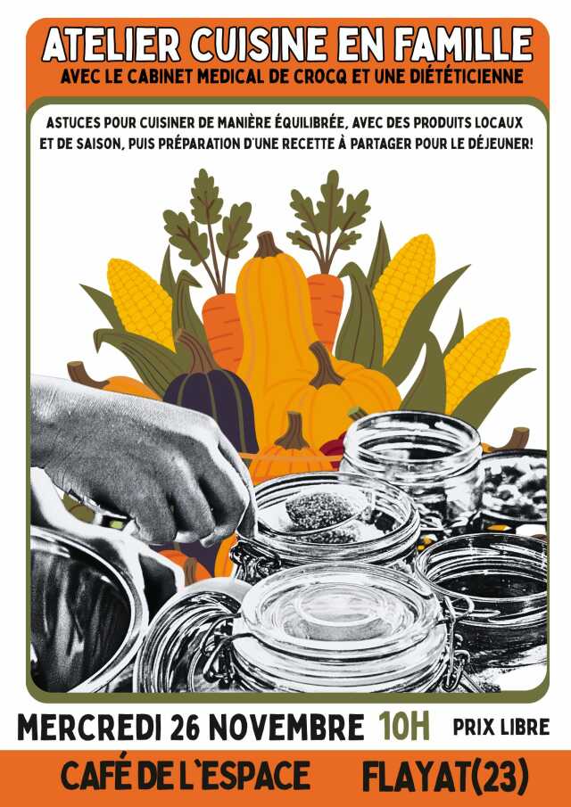 Café de l'espace : Atelier cuisine et repas avec une diététicienne